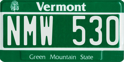 VT license plate NMW530