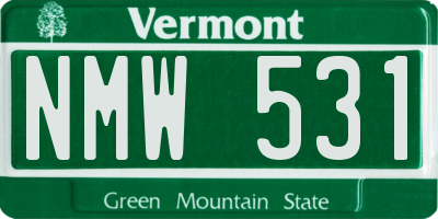 VT license plate NMW531