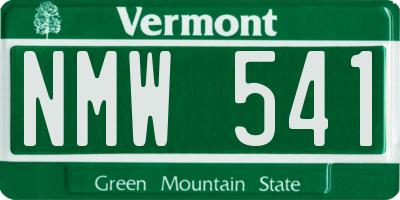 VT license plate NMW541