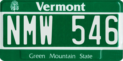 VT license plate NMW546