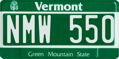 VT license plate NMW550