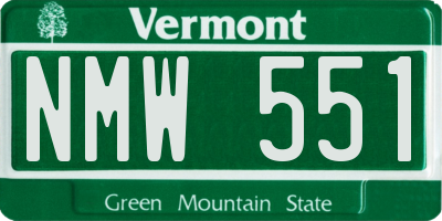 VT license plate NMW551