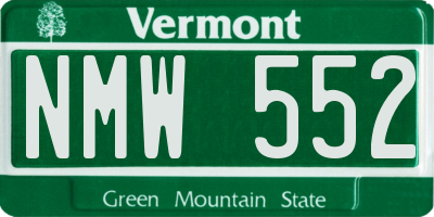 VT license plate NMW552