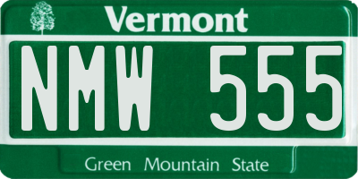 VT license plate NMW555