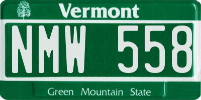 VT license plate NMW558