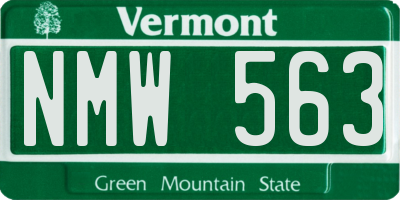 VT license plate NMW563