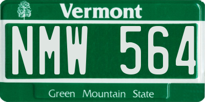 VT license plate NMW564