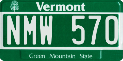 VT license plate NMW570