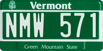 VT license plate NMW571