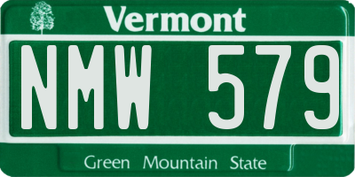 VT license plate NMW579