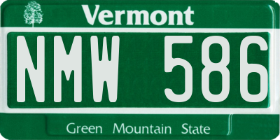 VT license plate NMW586