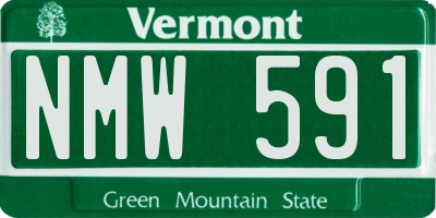 VT license plate NMW591