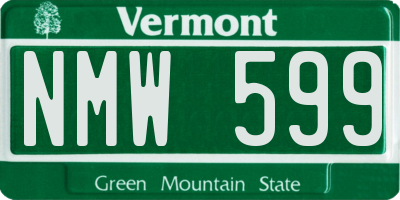 VT license plate NMW599