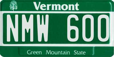 VT license plate NMW600