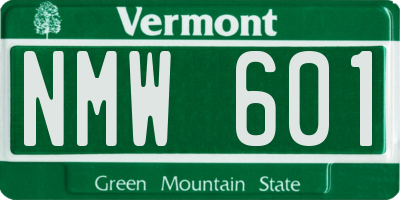 VT license plate NMW601