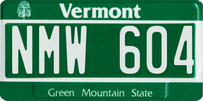 VT license plate NMW604