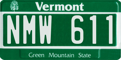VT license plate NMW611