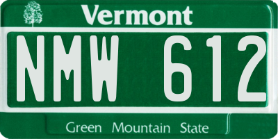 VT license plate NMW612