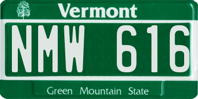 VT license plate NMW616