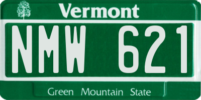 VT license plate NMW621