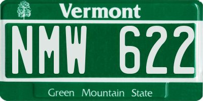VT license plate NMW622