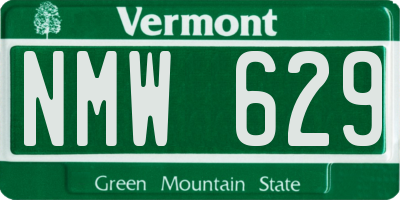 VT license plate NMW629