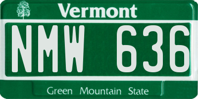 VT license plate NMW636