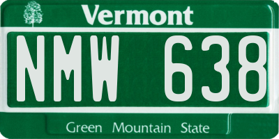 VT license plate NMW638