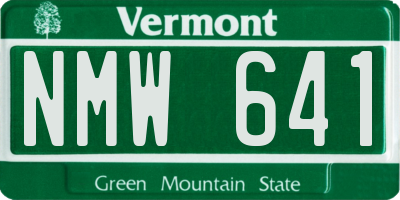 VT license plate NMW641