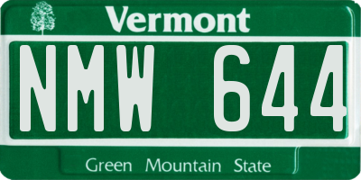 VT license plate NMW644