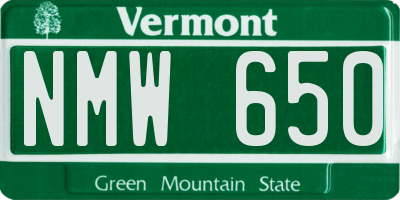 VT license plate NMW650