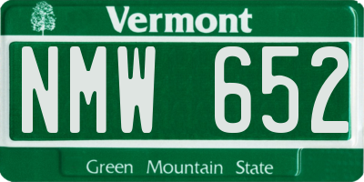 VT license plate NMW652