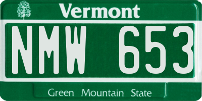 VT license plate NMW653