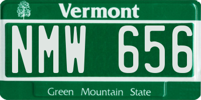 VT license plate NMW656