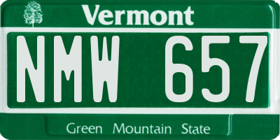 VT license plate NMW657