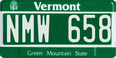 VT license plate NMW658