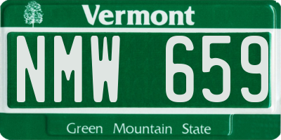 VT license plate NMW659