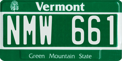 VT license plate NMW661