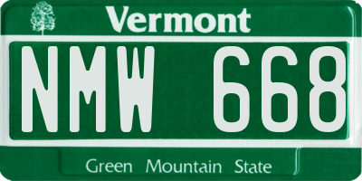 VT license plate NMW668