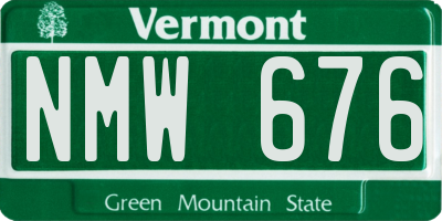 VT license plate NMW676