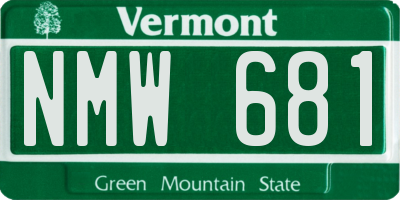 VT license plate NMW681