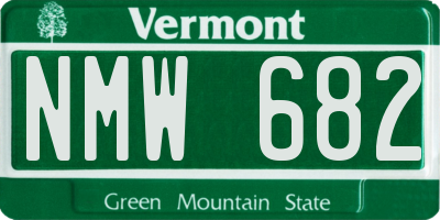 VT license plate NMW682