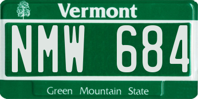 VT license plate NMW684