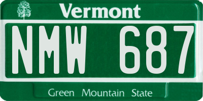 VT license plate NMW687