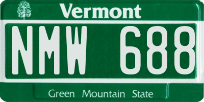 VT license plate NMW688