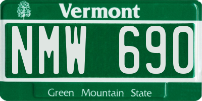 VT license plate NMW690