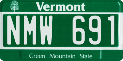 VT license plate NMW691