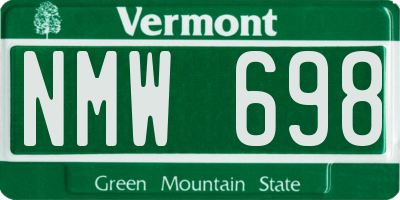 VT license plate NMW698