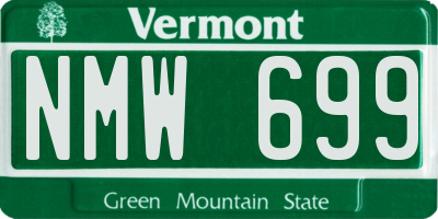 VT license plate NMW699