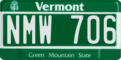 VT license plate NMW706